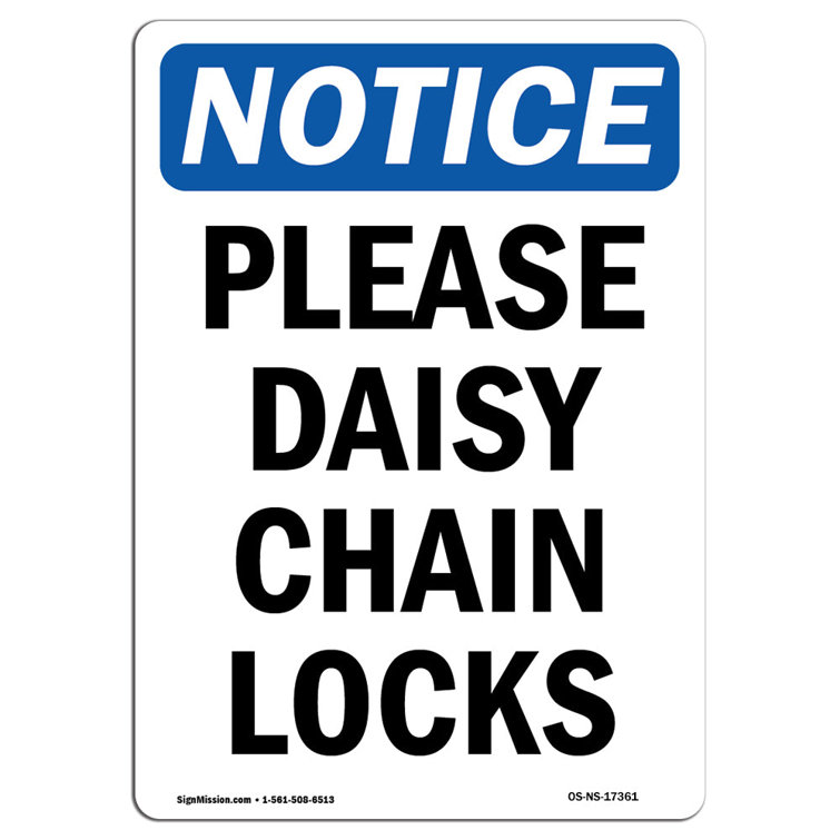SignMission Please Daisy Chain Locks Sign Wayfair